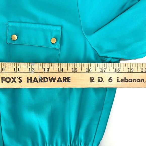 Spense Button Down Dress Women’s Size 4 Turquoise Tie Waist Lightweight - Picture 6 of 9